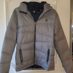 Mens szL Spider hooded puffer jacket. NWOT